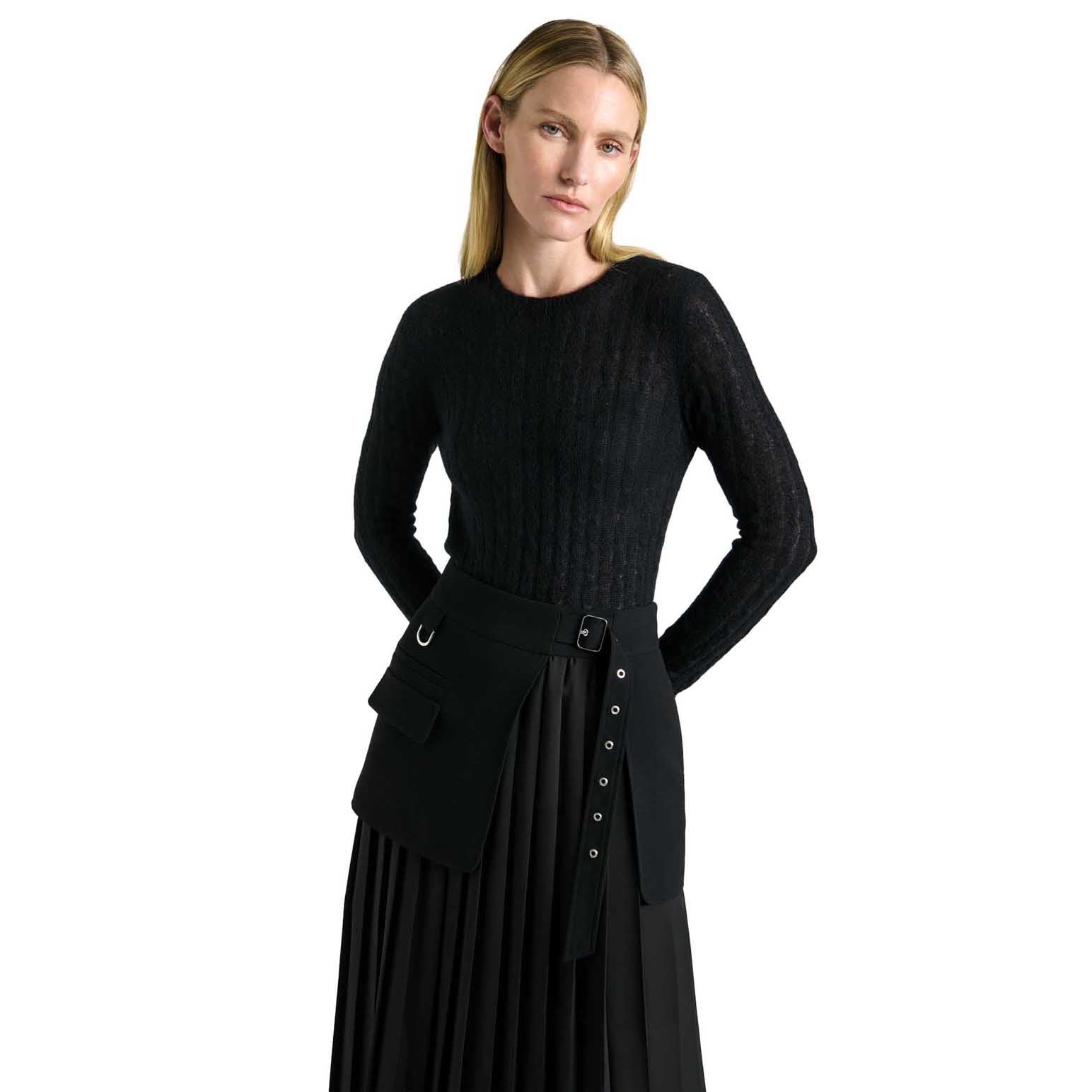 Cue Fine Alpaca Cable Knit Sweater